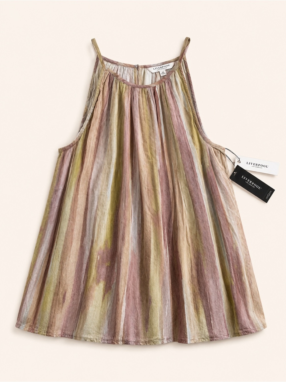 Liverpool Girls Strappy Tank Top in Multi-Stripe Pastels